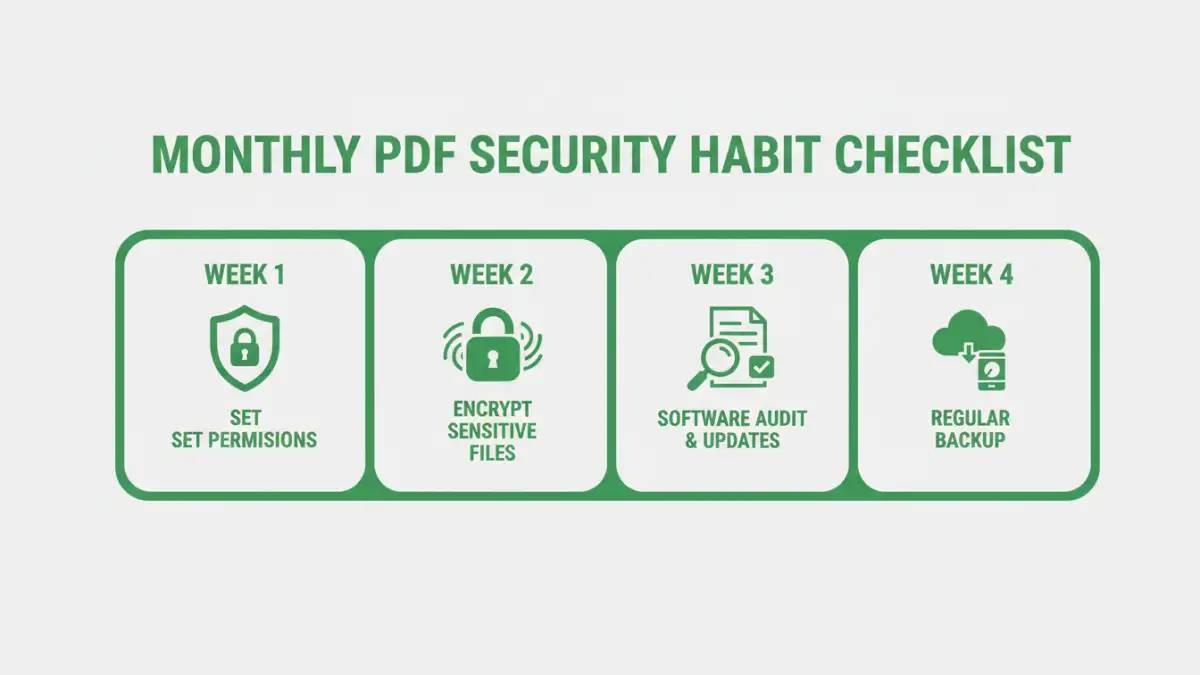 Infographic of the Monthly PDF Security Habit Checklist