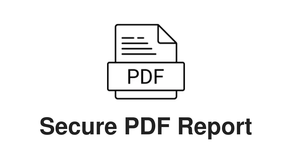 pdf security report pdf security report - Secured PDF document with lock and shield icon