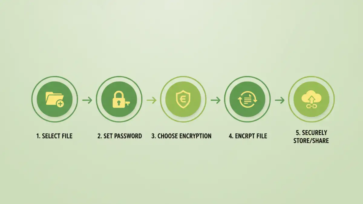 premium password protected file - Infographic showing step-by-step process for password protecting files