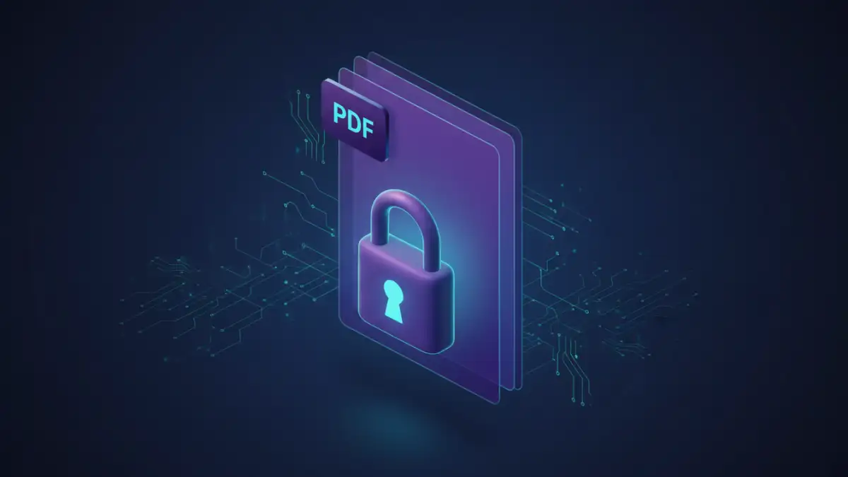 premium pdf encryption Secure premium PDF encryption with a digital lock icon.