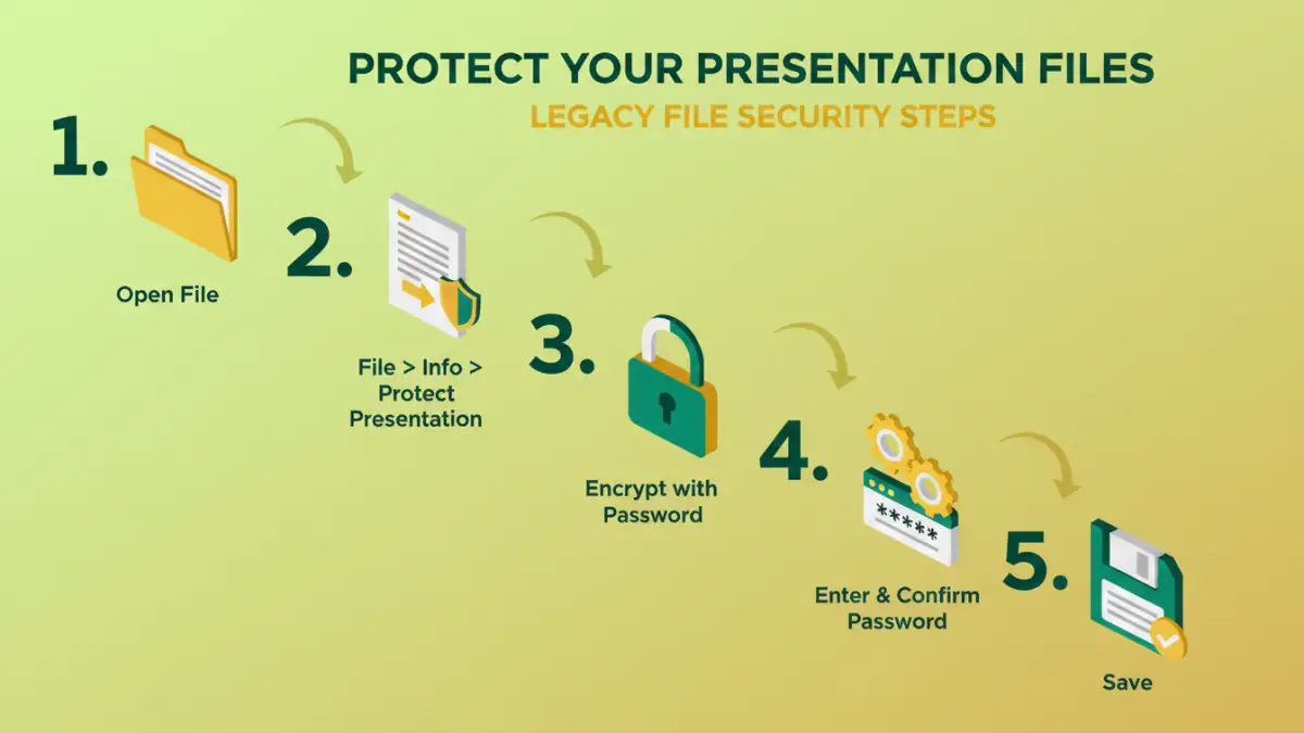 Infographic showing how to protect old presentation files