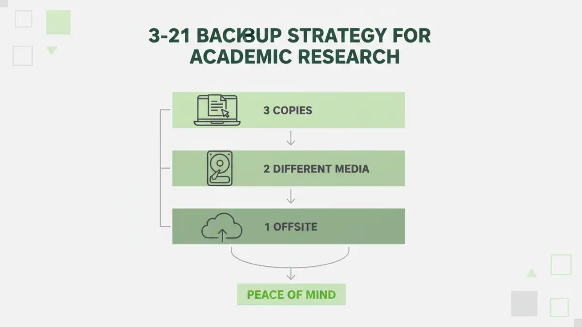 protect research with file encryption protect research with file encryption - An infographic showing the 3-2-1 backup rule for thesis data protection.