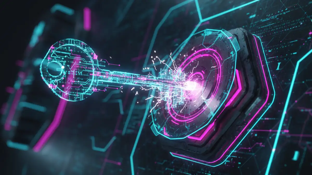 recover encrypted file password recover encrypted file password - An abstract image showing a digital key attempting to unlock a fortified digital lock, representing AES encryption recovery.