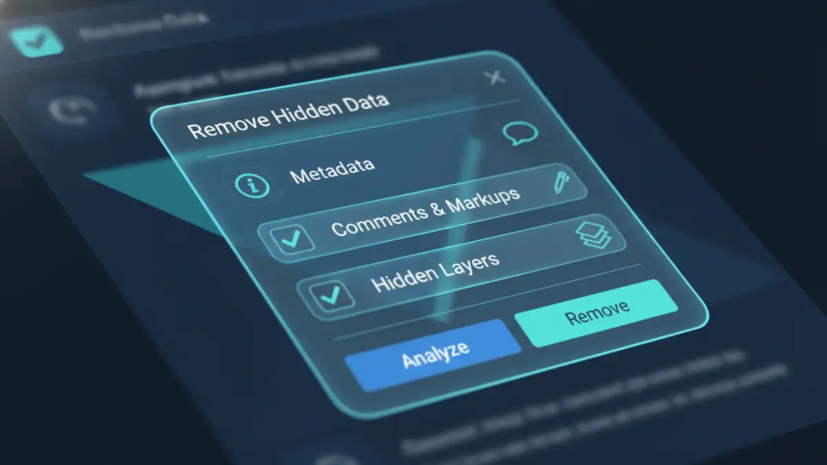 remove pdf security data remove pdf security data - Using a software tool to select and remove specific hidden data from a PDF.