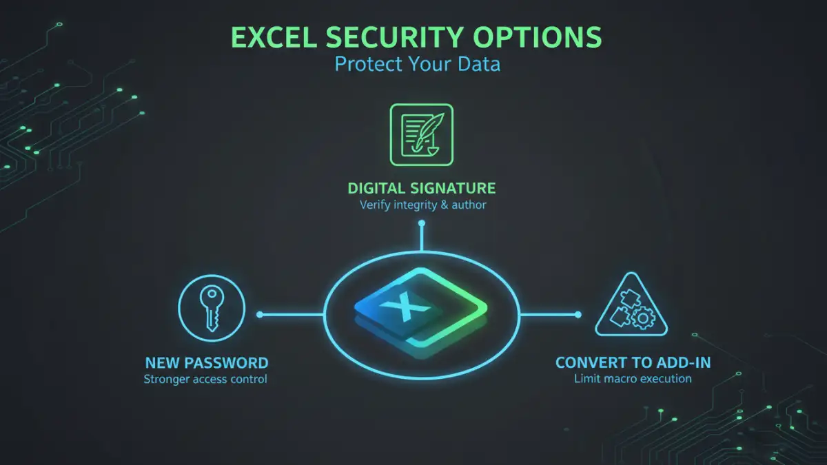 remove vba password remove vba password - Infographic comparing security strategies for a VBA project after unlocking it.
