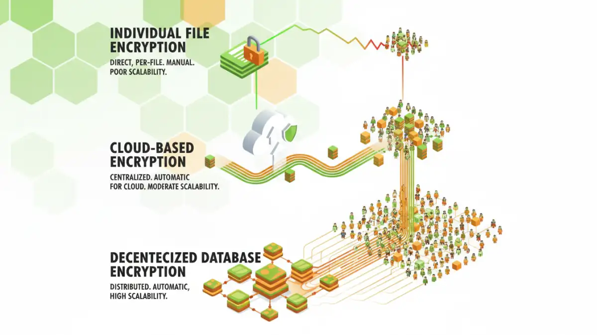 scalable document encryption scalable document encryption - Infographic comparing scalability of various document encryption methods for businesses