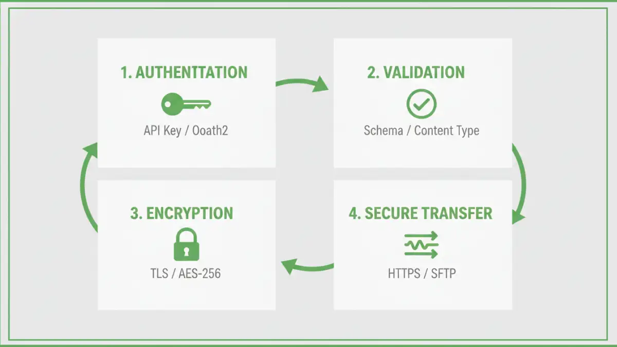 Infographic detailing components of secure document API code examples
