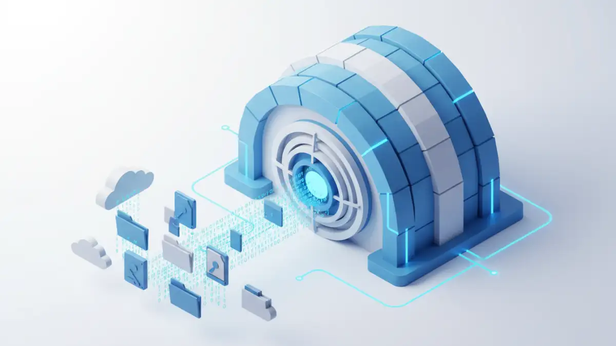 secure document archiving - A visual representation of a secure digital archive for public records management.