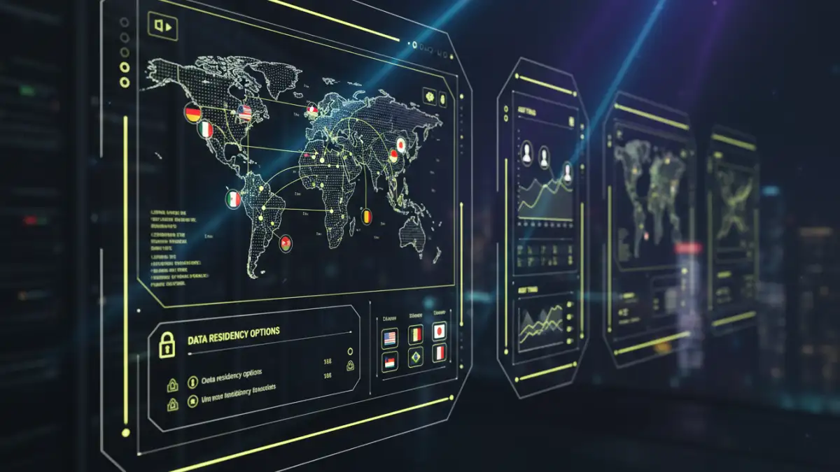 secure document archiving - Screenshot of a digital record keeping system interface with international flags, showing features for global compliance solutions.