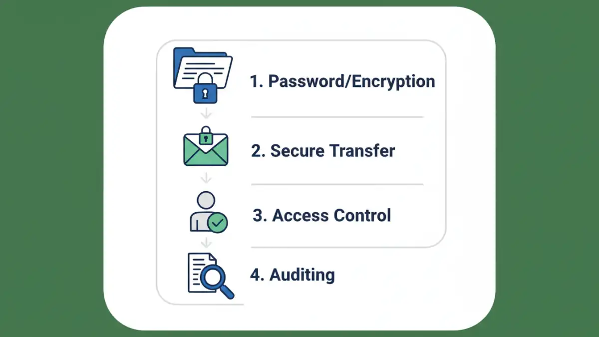 Infographic illustrating the key steps for secure document handling