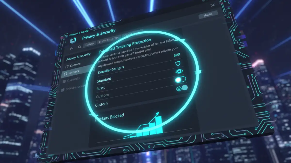 secure document link firefox - A view of the Firefox settings panel for Enhanced Tracking Protection.