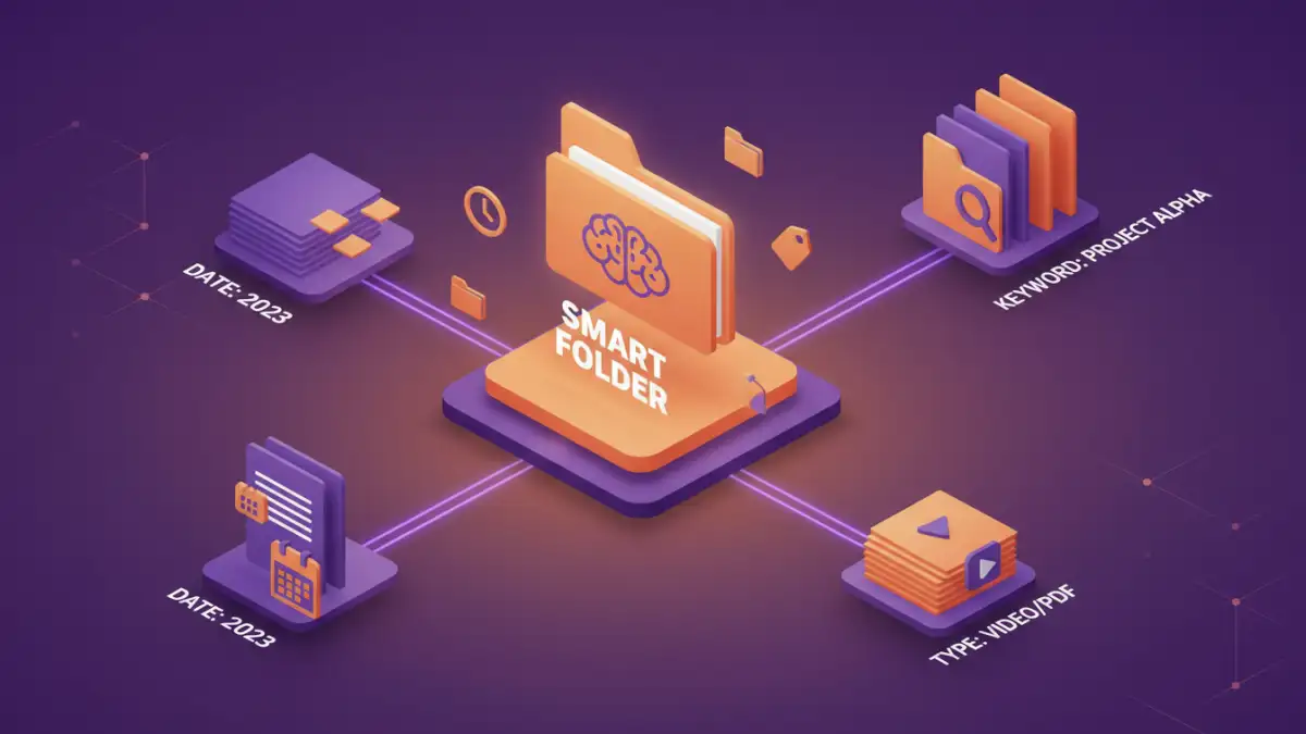 secure document management - Infographic explaining how smart folders work with metadata