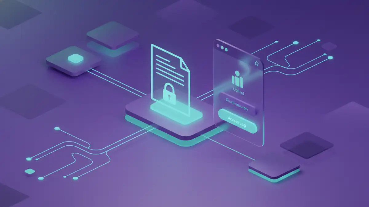 Illustration of secure document sharing API integration into an application