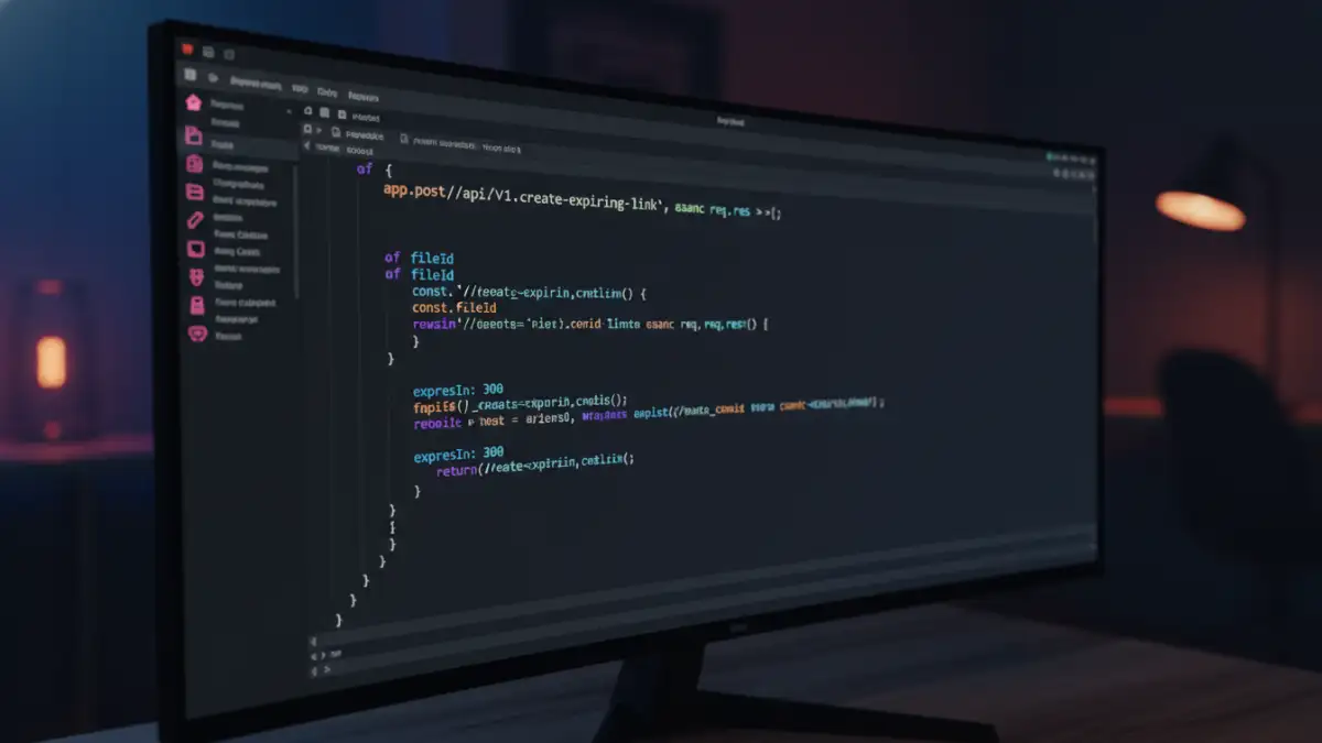 secure document sharing secure document sharing - A code snippet demonstrating the creation of an expiring file links API endpoint.