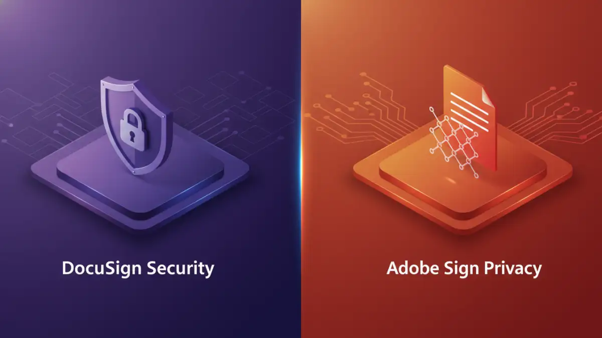 secure document signing - A security comparison of DocuSign vs Adobe Sign showing their respective security features