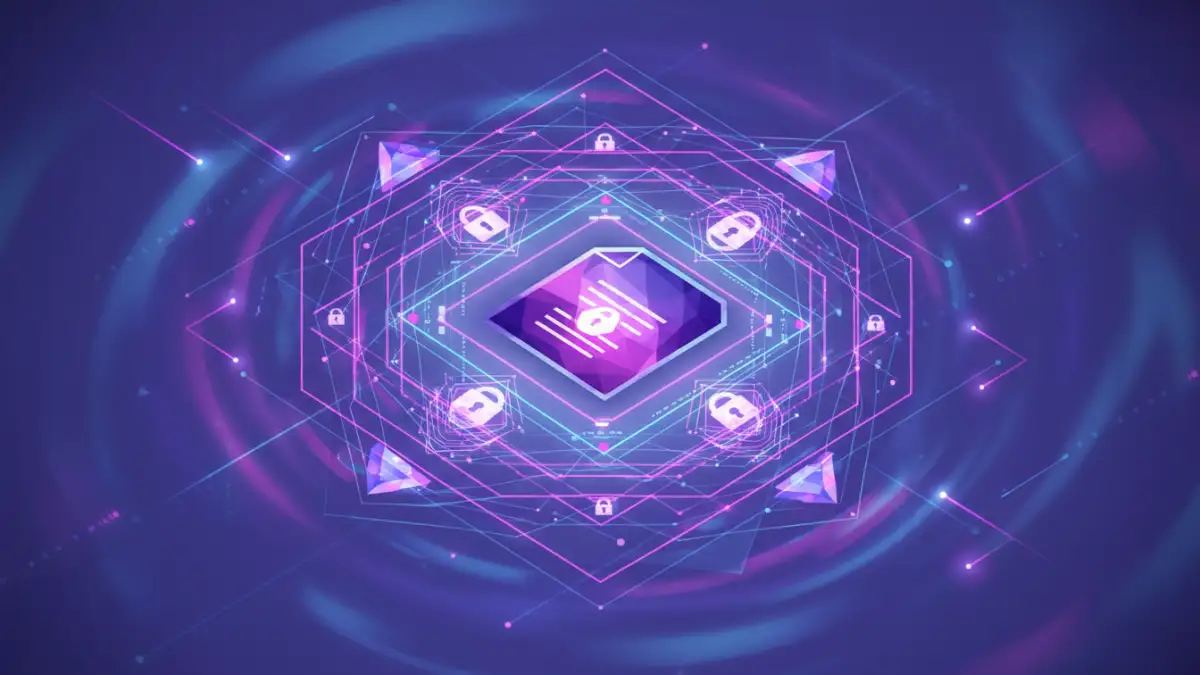 secure document signing - Abstract representation of encryption and tamper-sealing in e-signature platforms