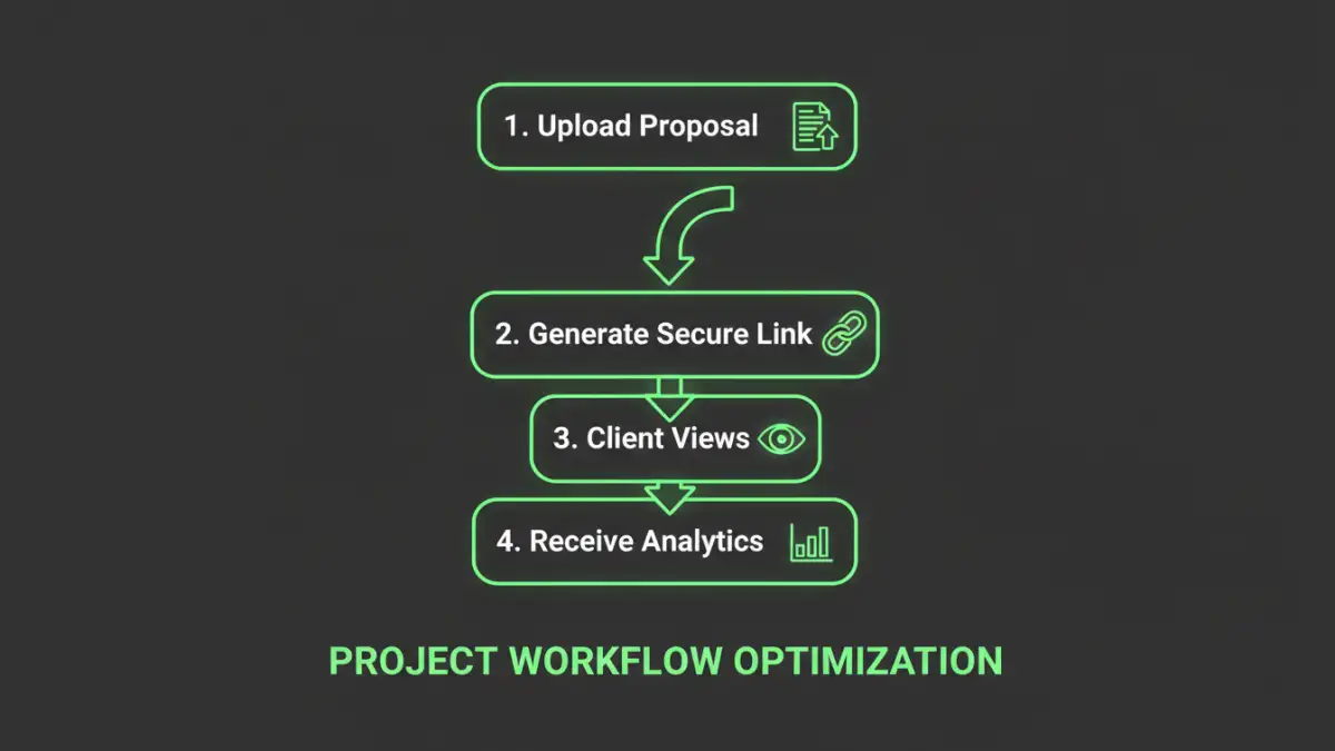 secure document tracking secure document tracking - Infographic showing the four steps of a secure document sharing process.