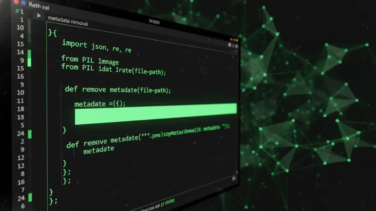 secure document workflows - A Python script for a metadata scrubbing script shown in a code editor.
