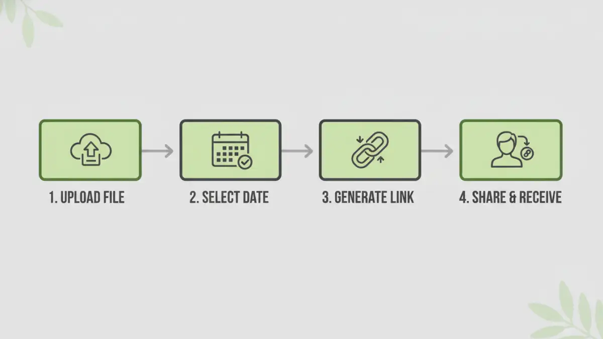 secure documents access link secure documents access link - Infographic showing the 4-step process for creating expiring document links
