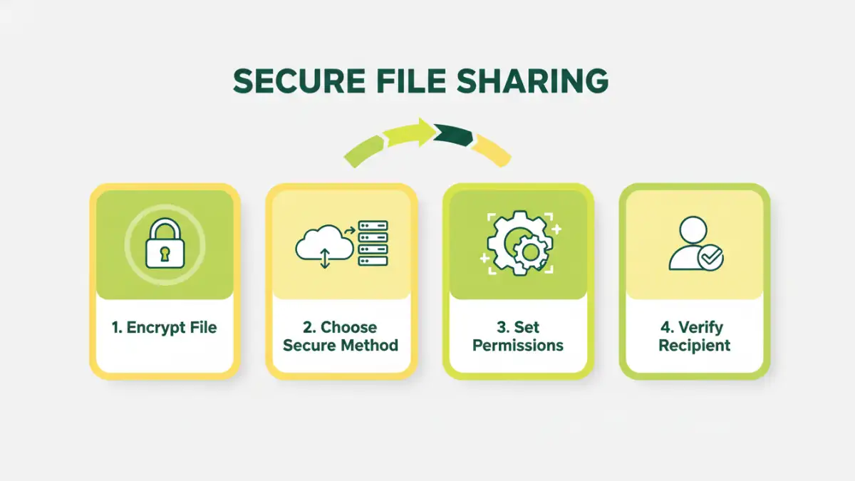 Infographic explaining secure file sharing steps