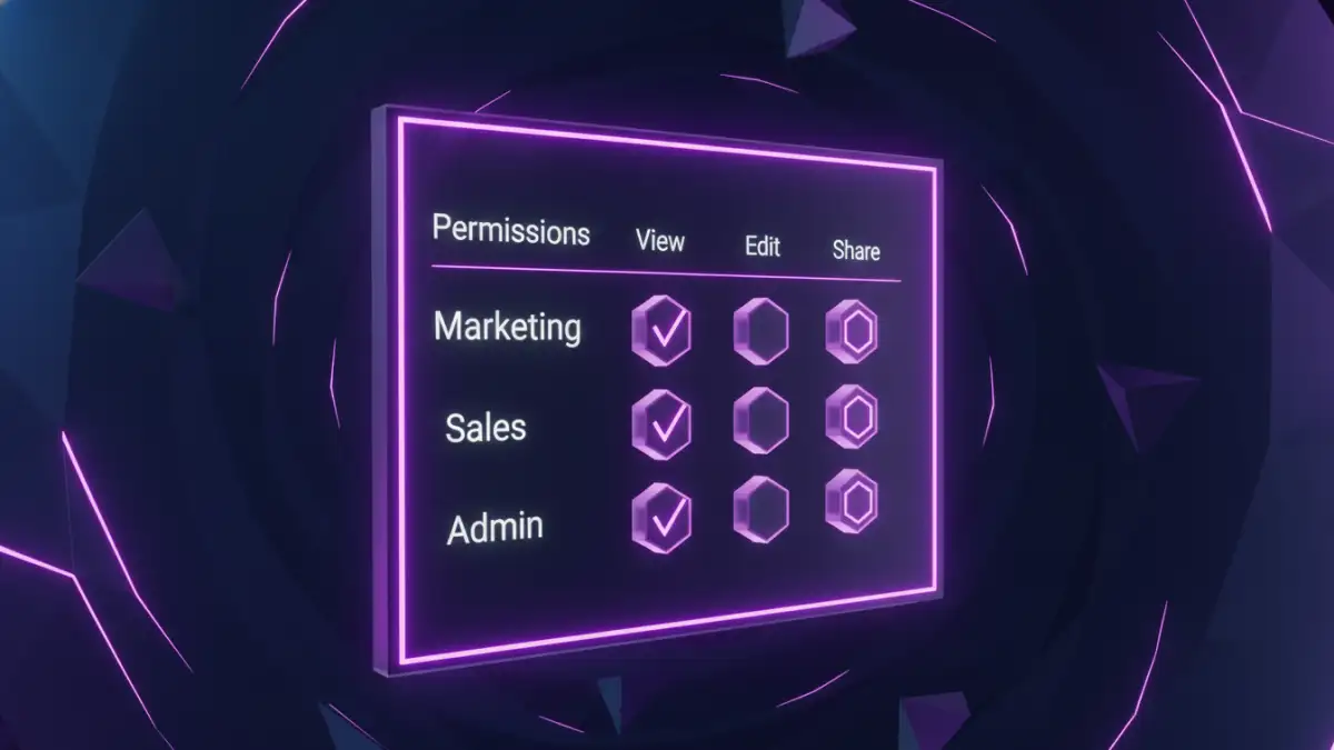 secure file sharing permissions Screenshot simulation of setting secure file sharing permissions for different user roles