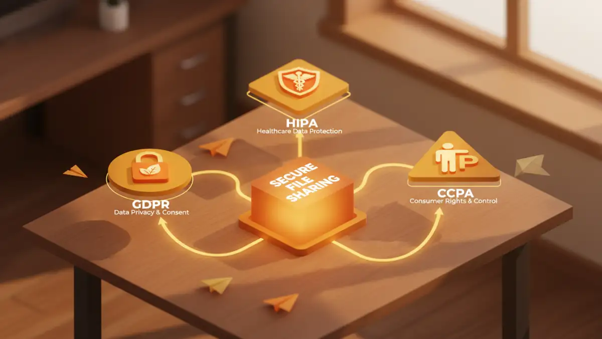 secure file sharing permissions secure file sharing permissions - Infographic detailing key compliance frameworks for secure business file sharing