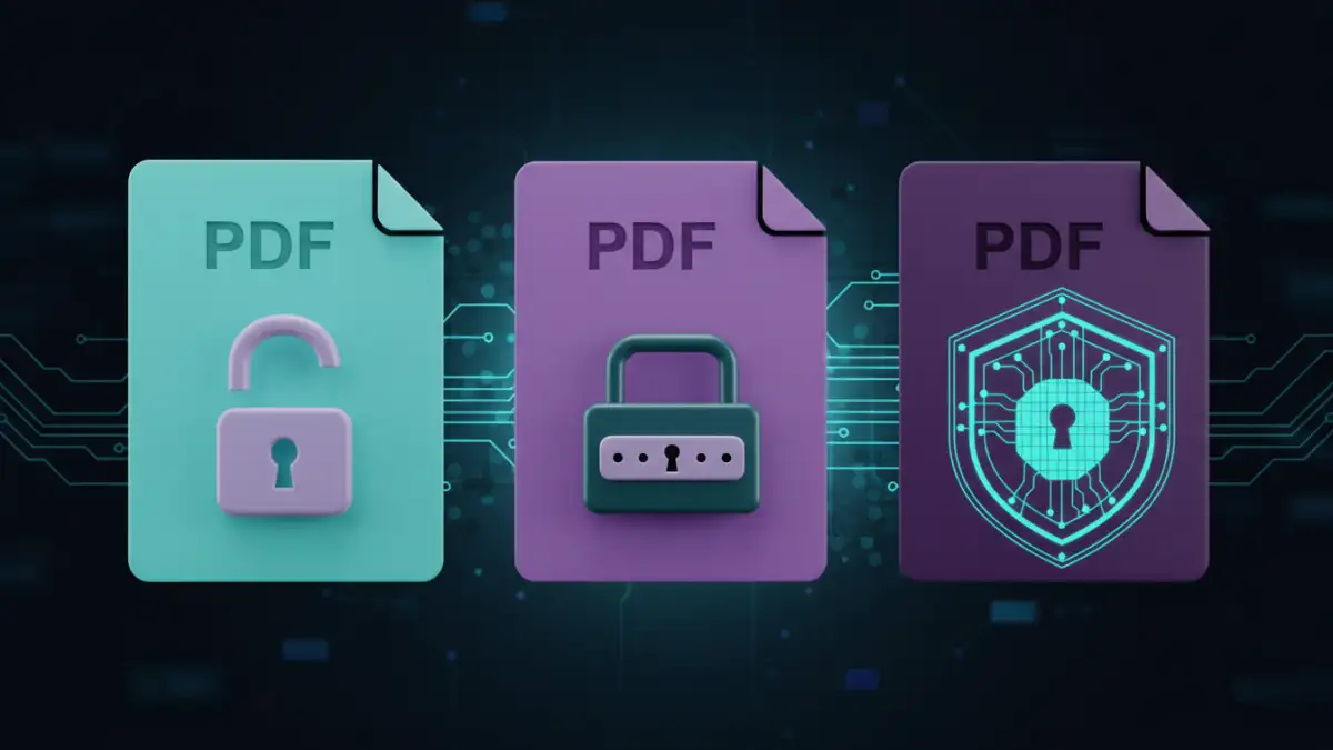 secure pdf annotation - Visual comparison of PDF security levels for annotated documents