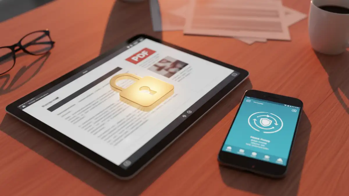 secure pdf share iphone - Demonstration of password protected PDF access on mobile devices