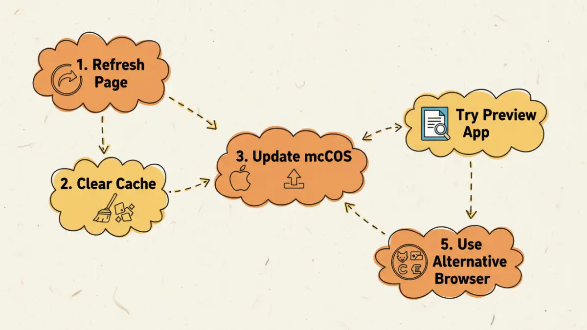 secure pdfs in safari secure pdfs in safari - An infographic detailing the steps to fix the Safari blank PDF issue.