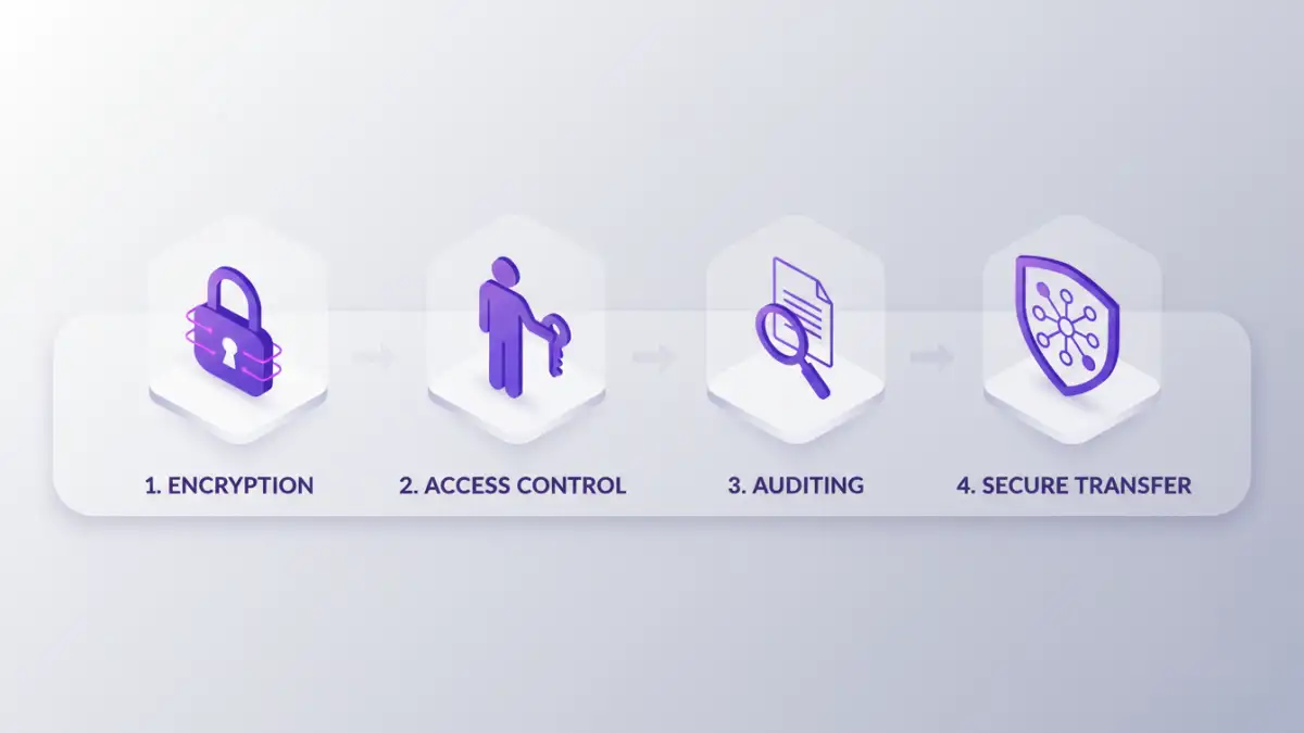 secure shared project files - Infographic detailing layered security for shared project files