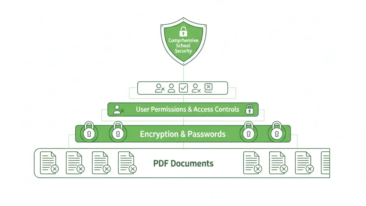 secure student records secure student records - Infographic showing layered security for student records