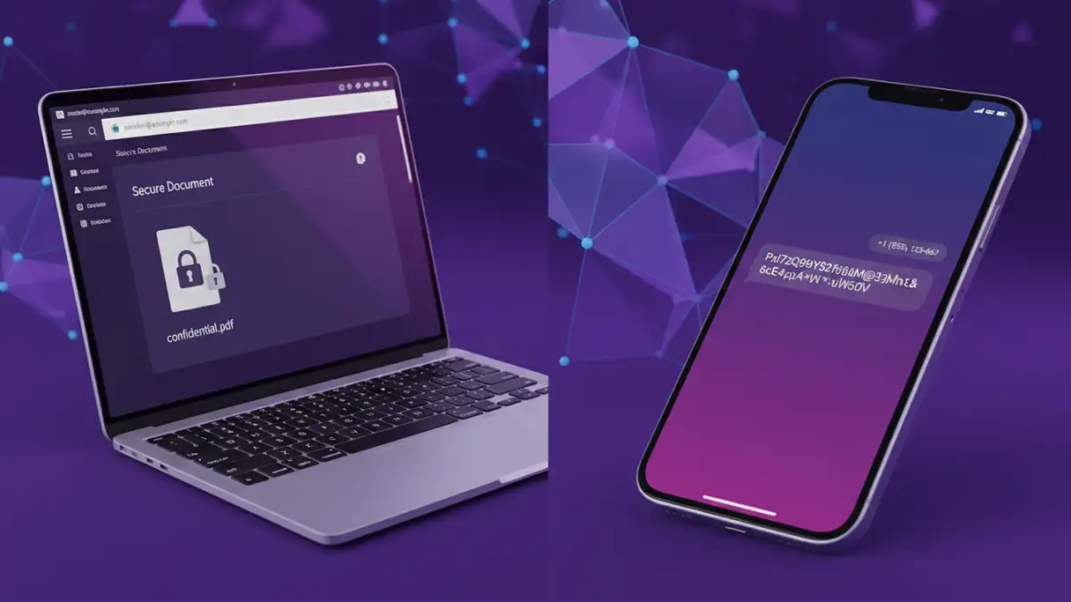 send password protected document - A practical example of sending a locked file via email and the password via text message.