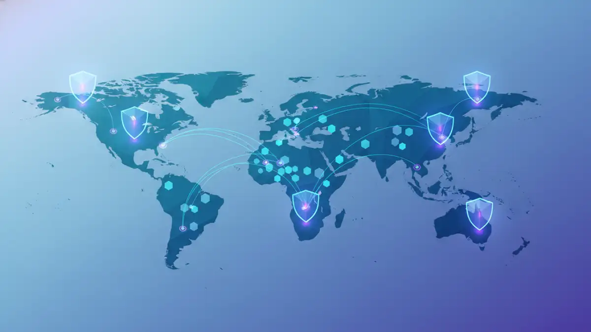 sensitive document security sensitive document security - Abstract visualization of cross-border data security and global compliance