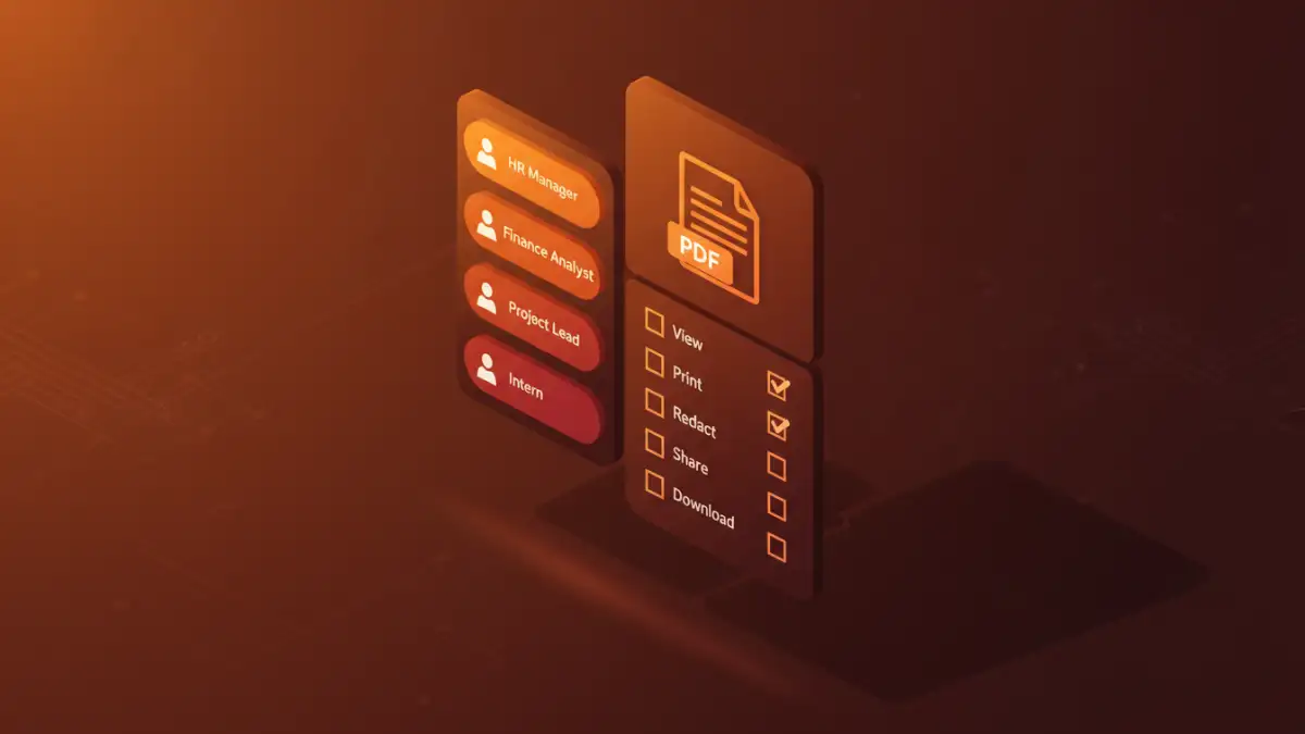 sensitive PDF documents training sensitive PDF documents training - A software interface showing granular permissions for departmental security.