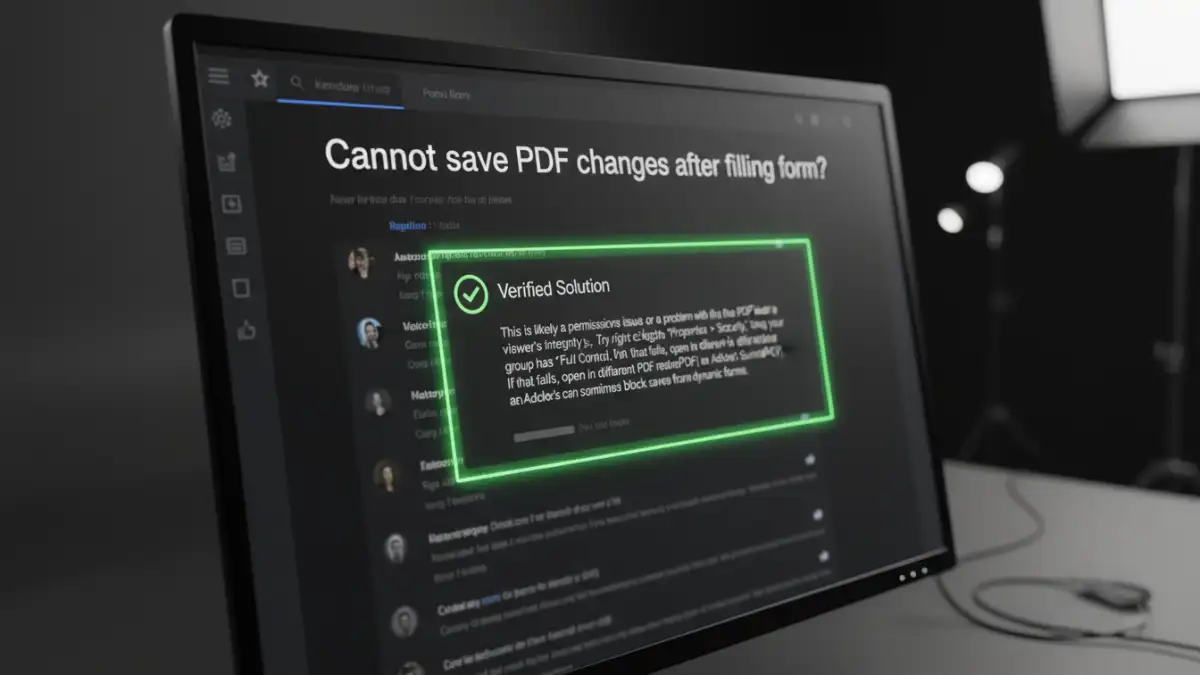 solving pdf permission errors solving pdf permission errors - Example of a verified solution on a community support thread for a PDF issue