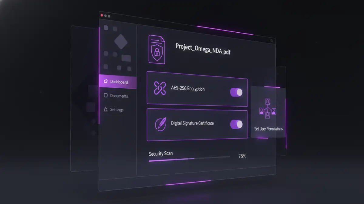strongest pdf encryption - A software interface showing advanced options for password protect PDF software.