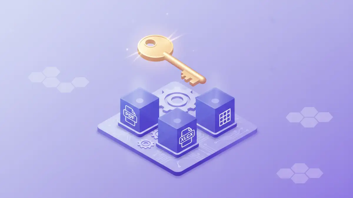 unlock document encryption A single master key representing a tool to unlock document encryption for various file types.