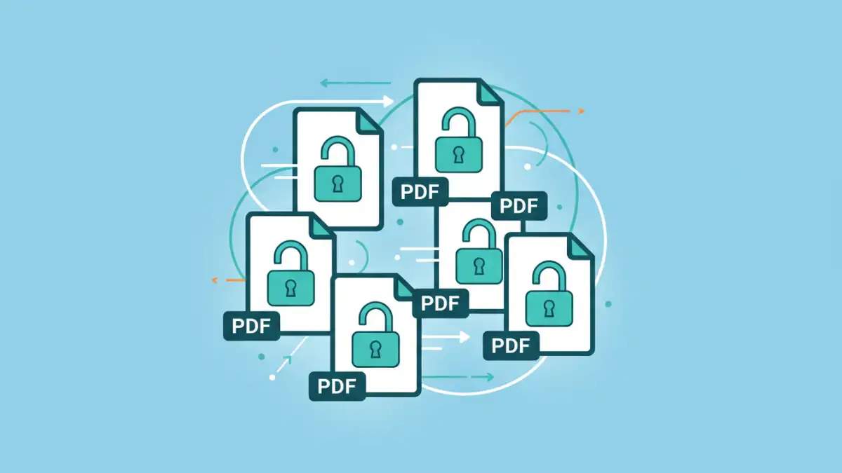 unlock multiple pdfs - Visual representation of unlocking multiple password-protected PDFs efficiently.