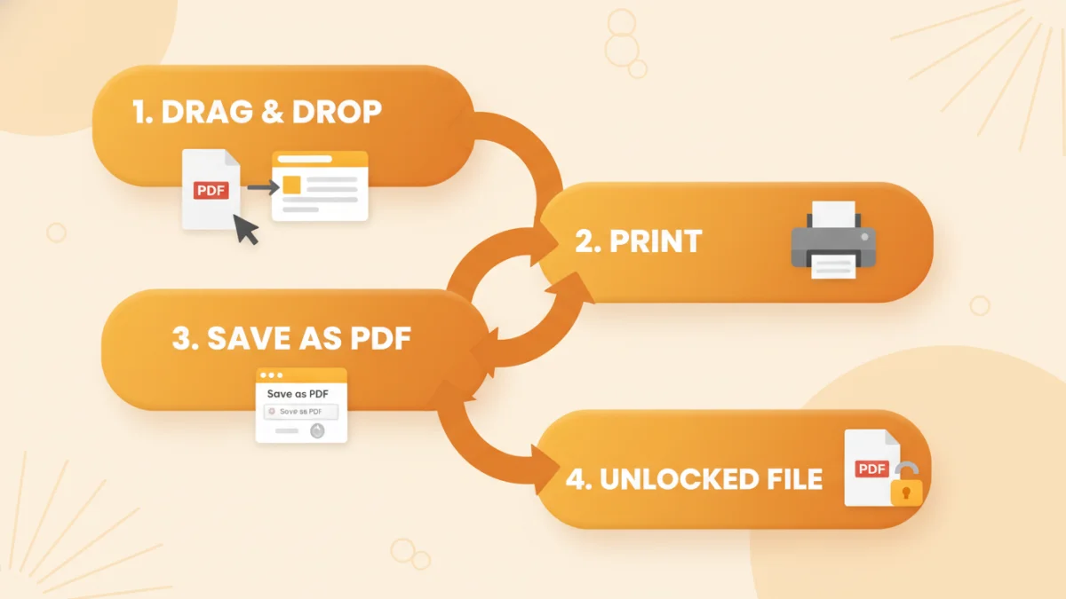 Unlock Pdf Files Password Restricted Remover - Step by Step Infographic