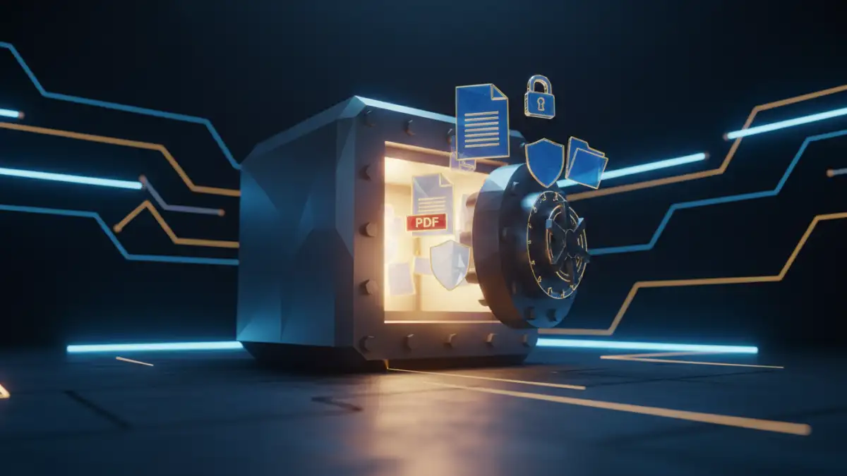 unlock pdf ipad - Secure digital vault concept for accessing protected documents