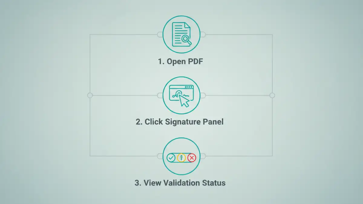 Verify Pdf Document Signature Process Infographic Verify Pdf Document Signature - Step by Step Infographic