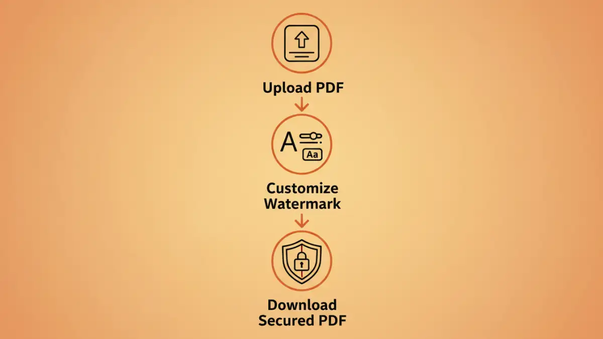 Watermark A Pdf Document Process Infographic Watermark A Pdf Document - Step by Step Infographic