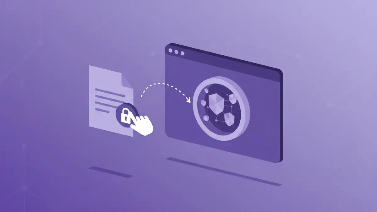 what is file encryption - A user dragging a document into a secure folder to apply file encryption.