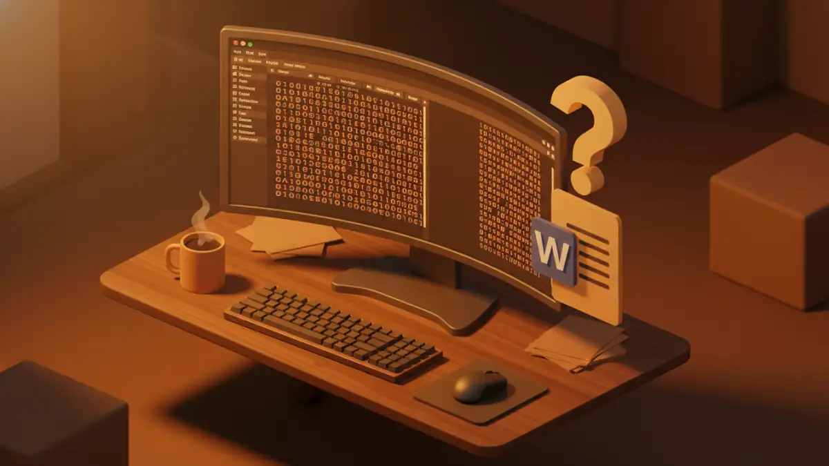 word document vba password - A developer's workspace showing a hex editor being used to modify a Word document.