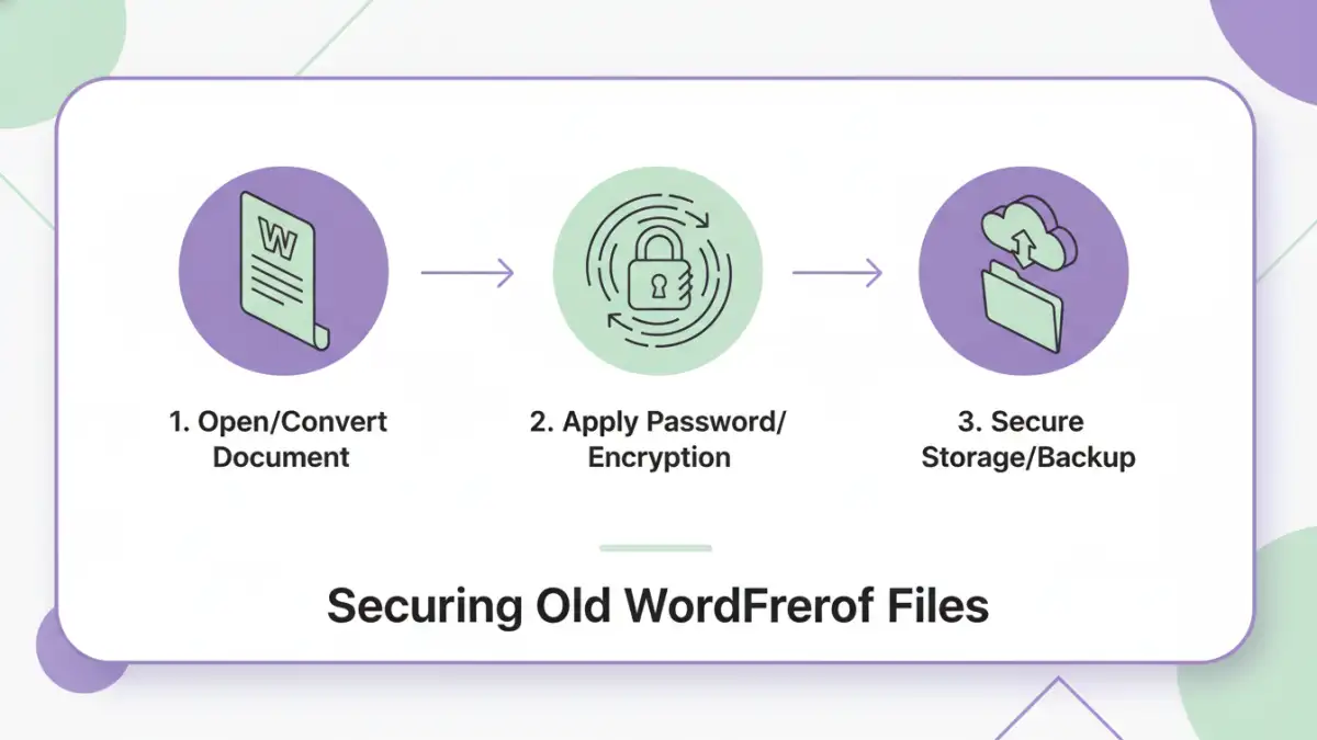 wordperfect document security wordperfect document security - Infographic detailing steps for securing old WordPerfect documents