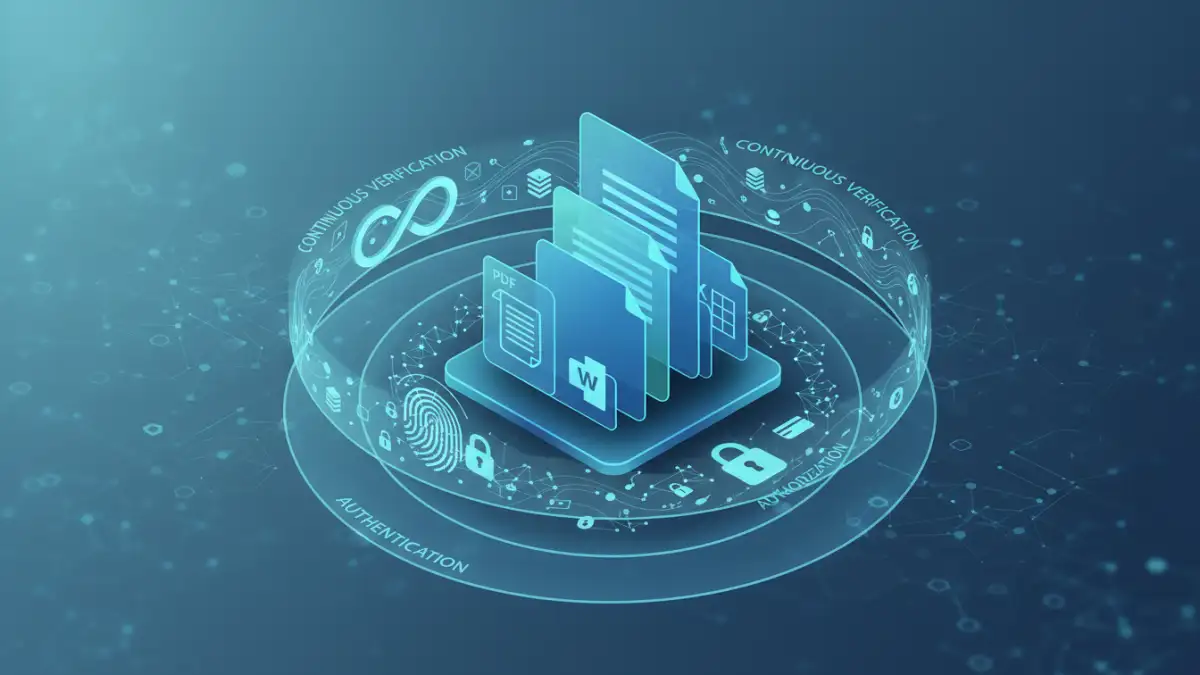 Abstract layered security representing zero trust document management